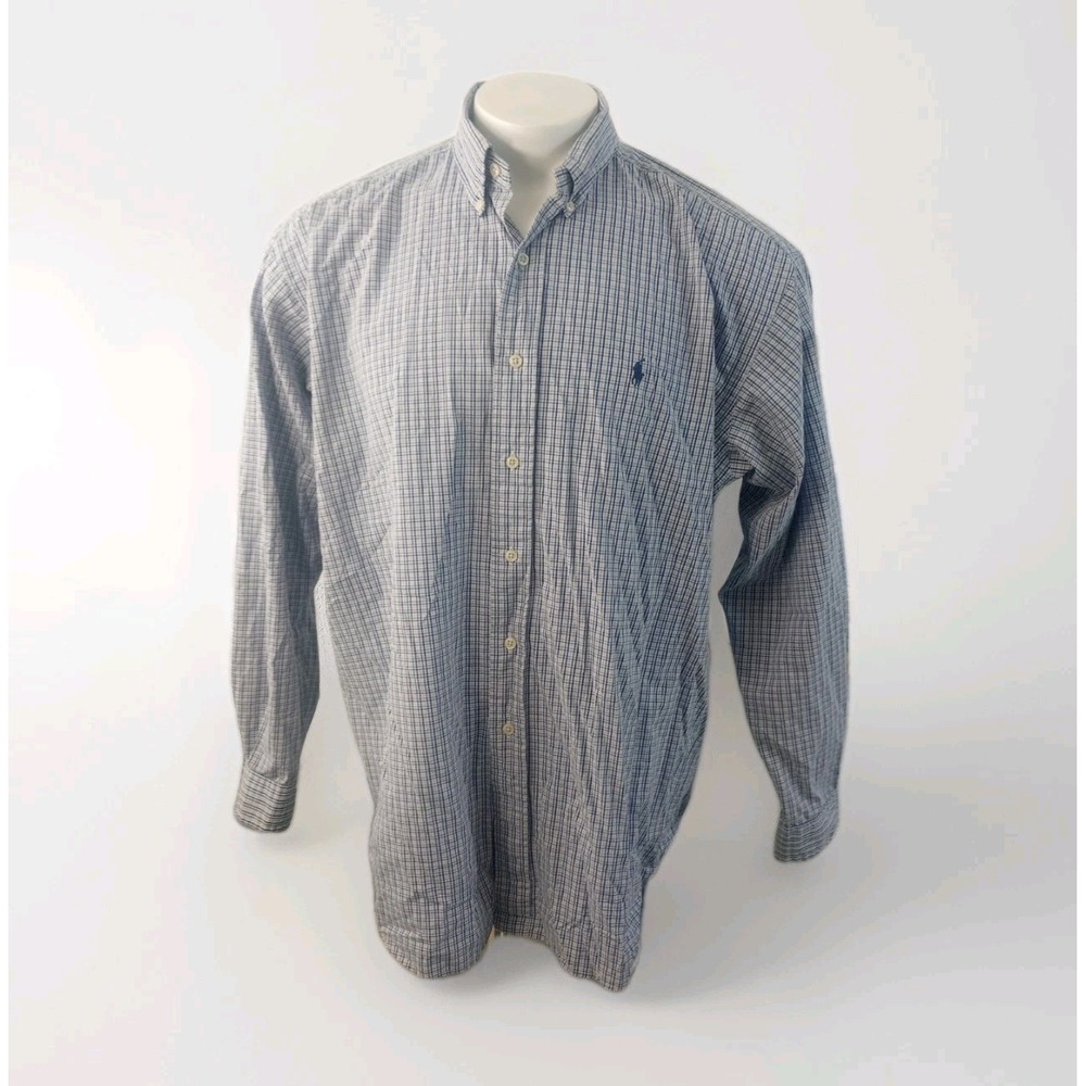Polo Ralph Lauren Blake Shirt Mens XL Blue Plaid Button Up Long Sleeve Pink Pony